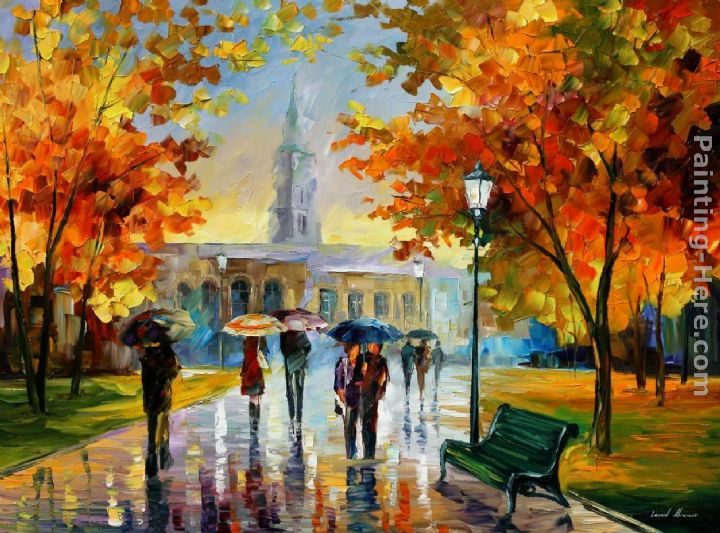 Leonid Afremov STROLL IN AN OCTOBER PARK